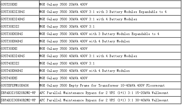 APCGalaxy3500|G35T10KH1B2S|20KH|||30KH||