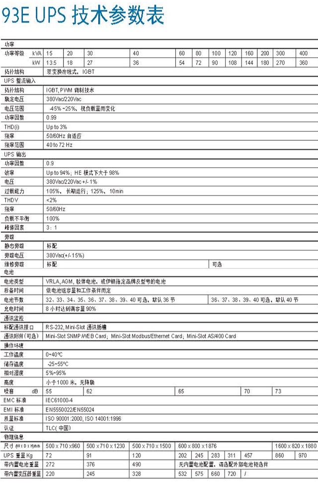 伊顿UPS电源93E系列EATON