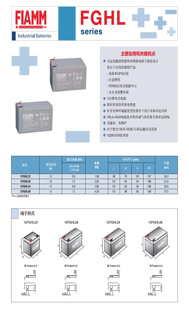 非凡FIAMM蓄电池FGHL系列