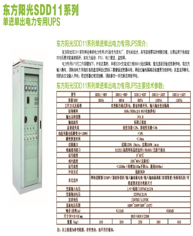 东方阳光SDD11电力UPS