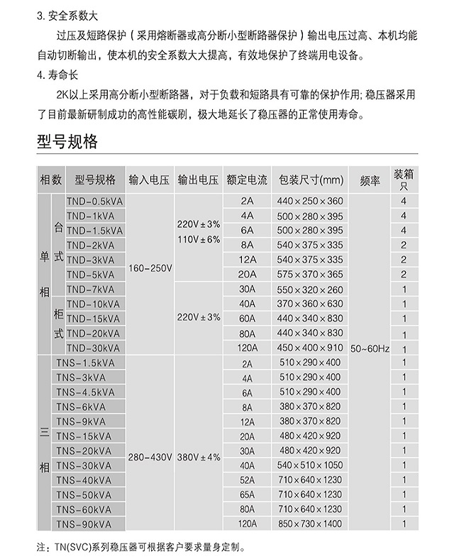 三科TNS系列三相稳压器