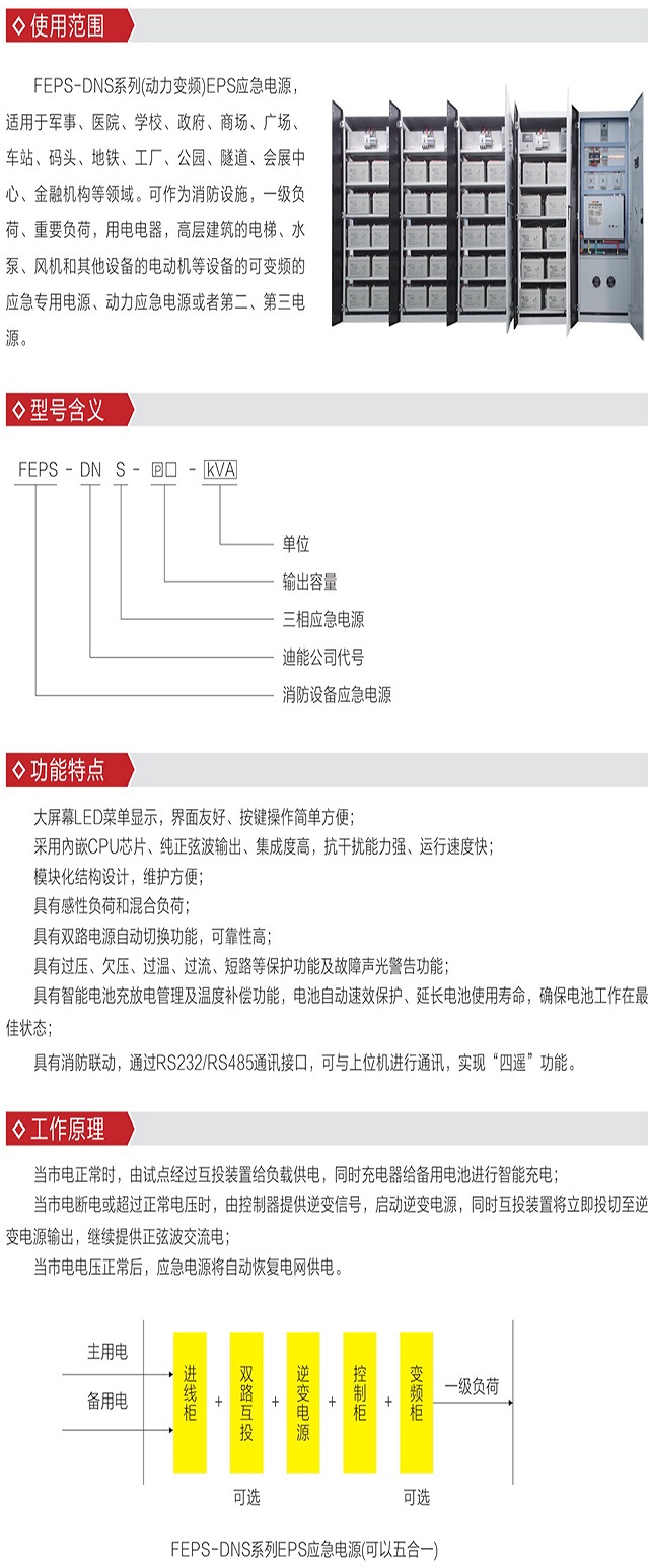 迪能EPS电源FEPS-DNS系列消防设备混合动力应急电源