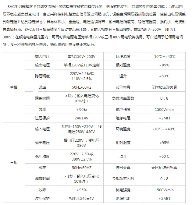 铁塔稳压器SVC高精度全自动交流