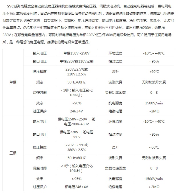 铁塔稳压器SVC高精度全自动交流