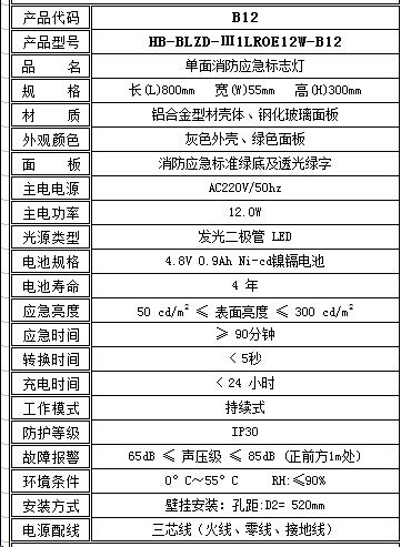 恒生应急照明集中电源【HB-BLZD-Ⅲ1LROE12W-B12 单面】消防应急标志灯