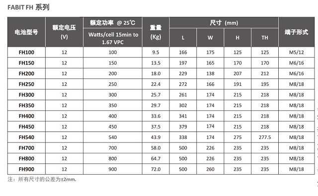 菲意特蓄电池FH系列