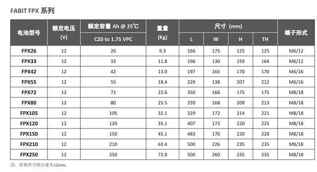 菲意特蓄电池FPX系列