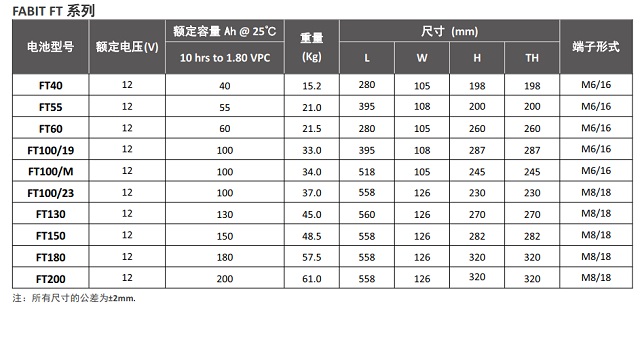 菲意特蓄电池FT系列