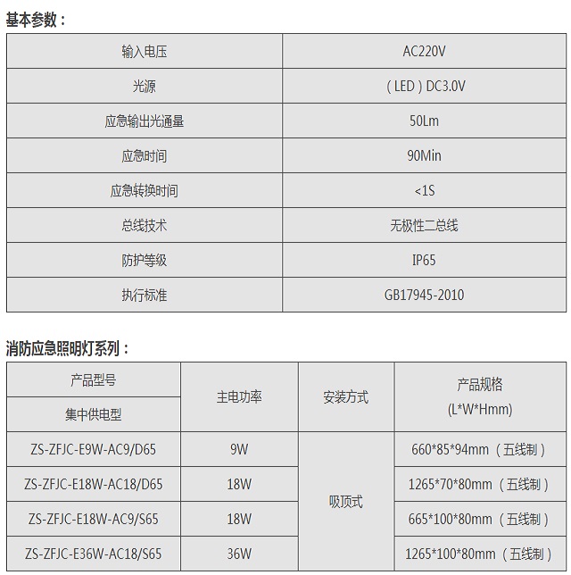 中智盛安ZS-ZFJC-E9W B型消防应急照明灯具