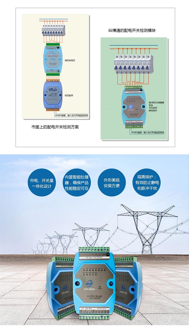 纵横机房环境监控多路市电监测模块