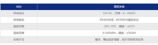 纵横动环监控系统数字型温湿度传感器